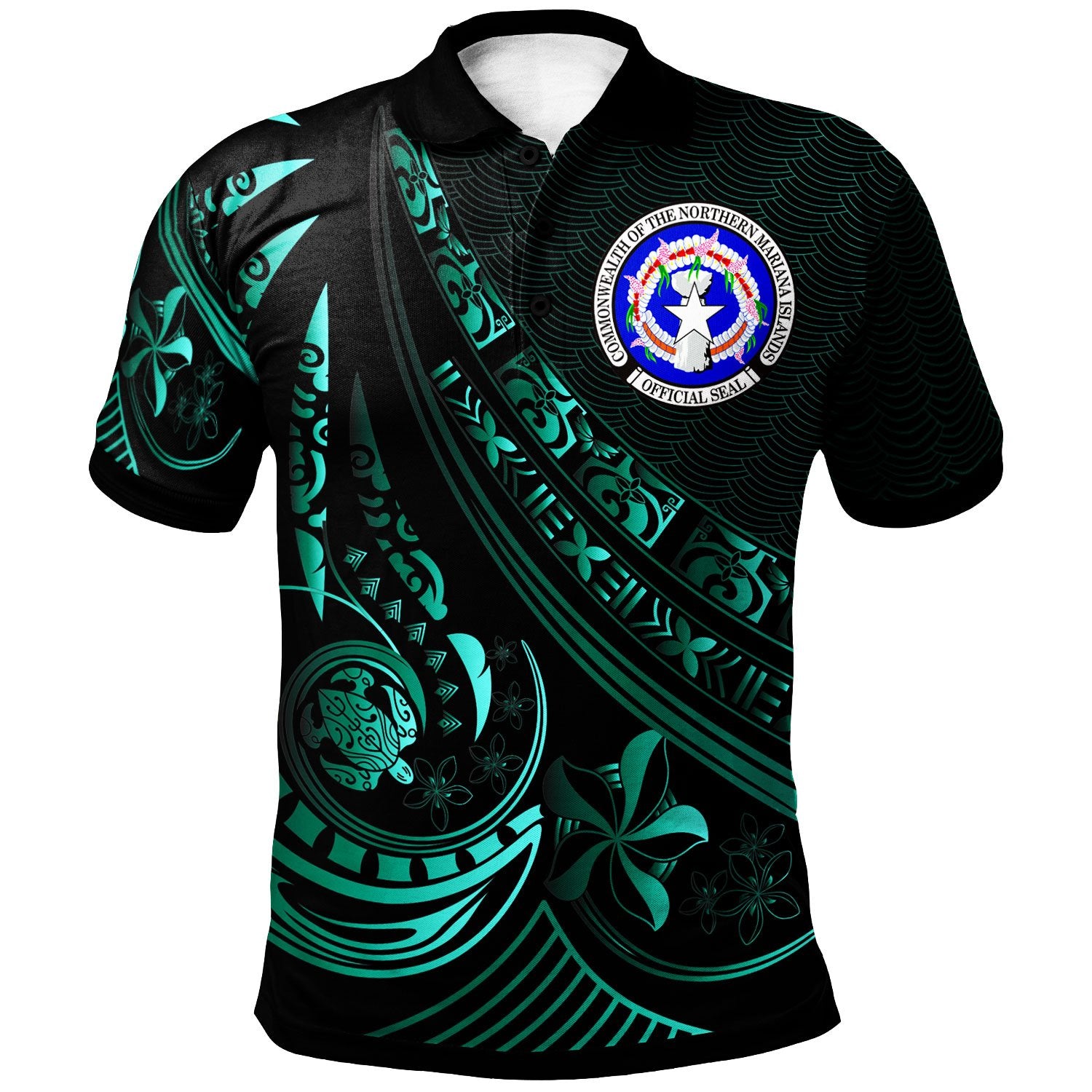 Northern Mariana Islands Polo Shirt The Flow Of The Ocean Green Unisex Green - Polynesian Pride