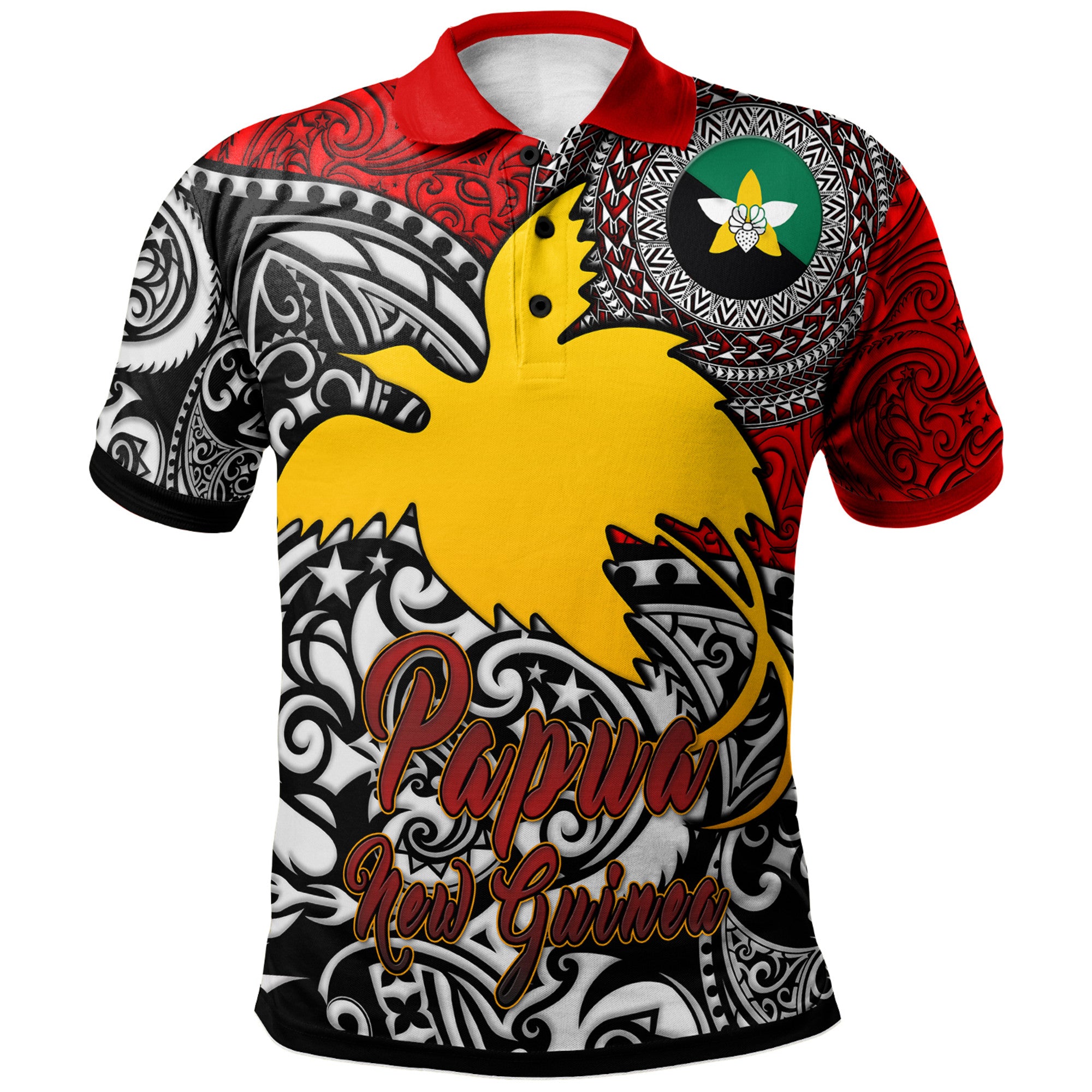 Papua New Guinea Polo Shirt Custom Enga Of Papua New Guinea With Polynesian Patterns Polo Shirt Art - Polynesian Pride