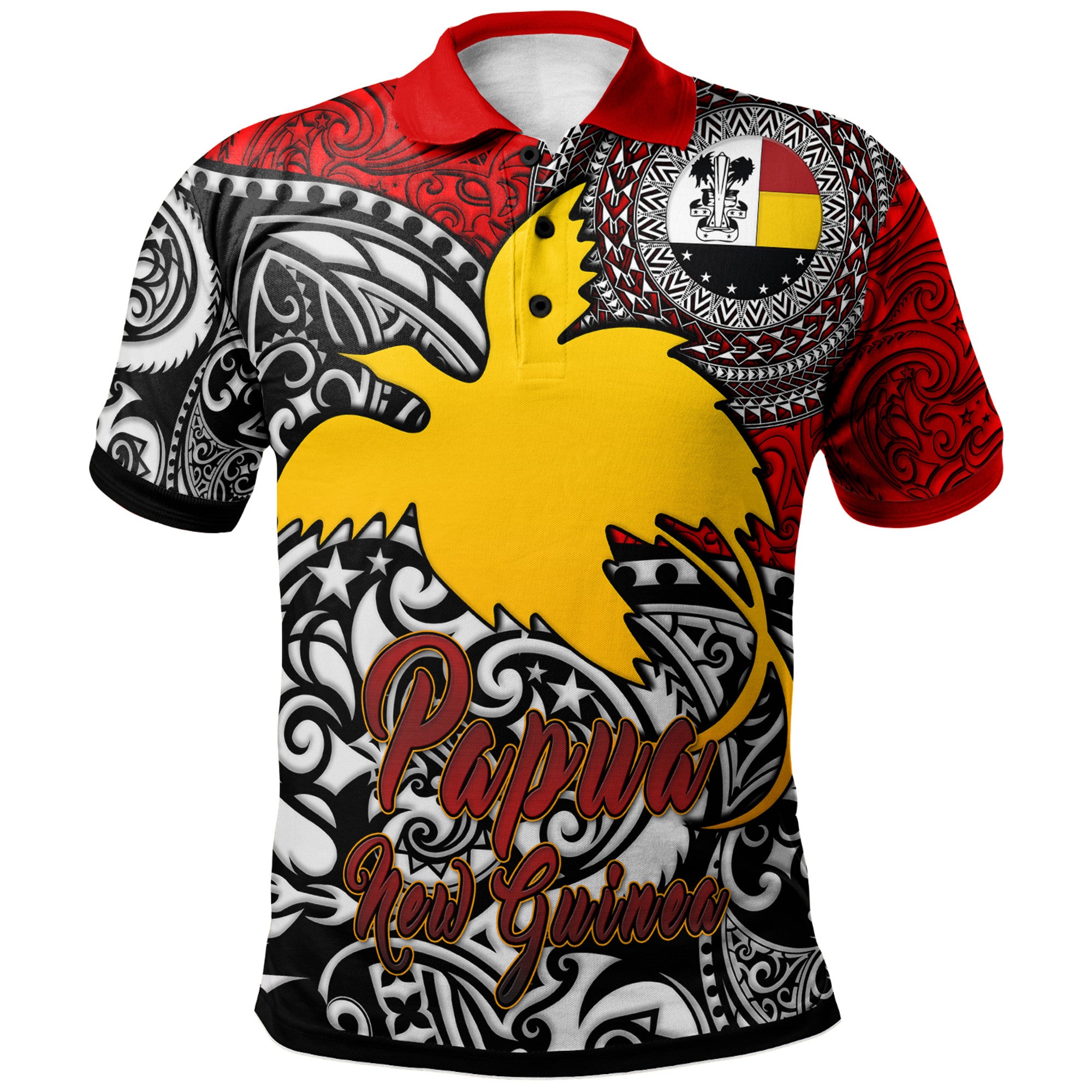Papua New Guinea Polo Shirt Custom Madang Of Papua New Guinea With Polynesian Patterns Polo Shirt Art - Polynesian Pride