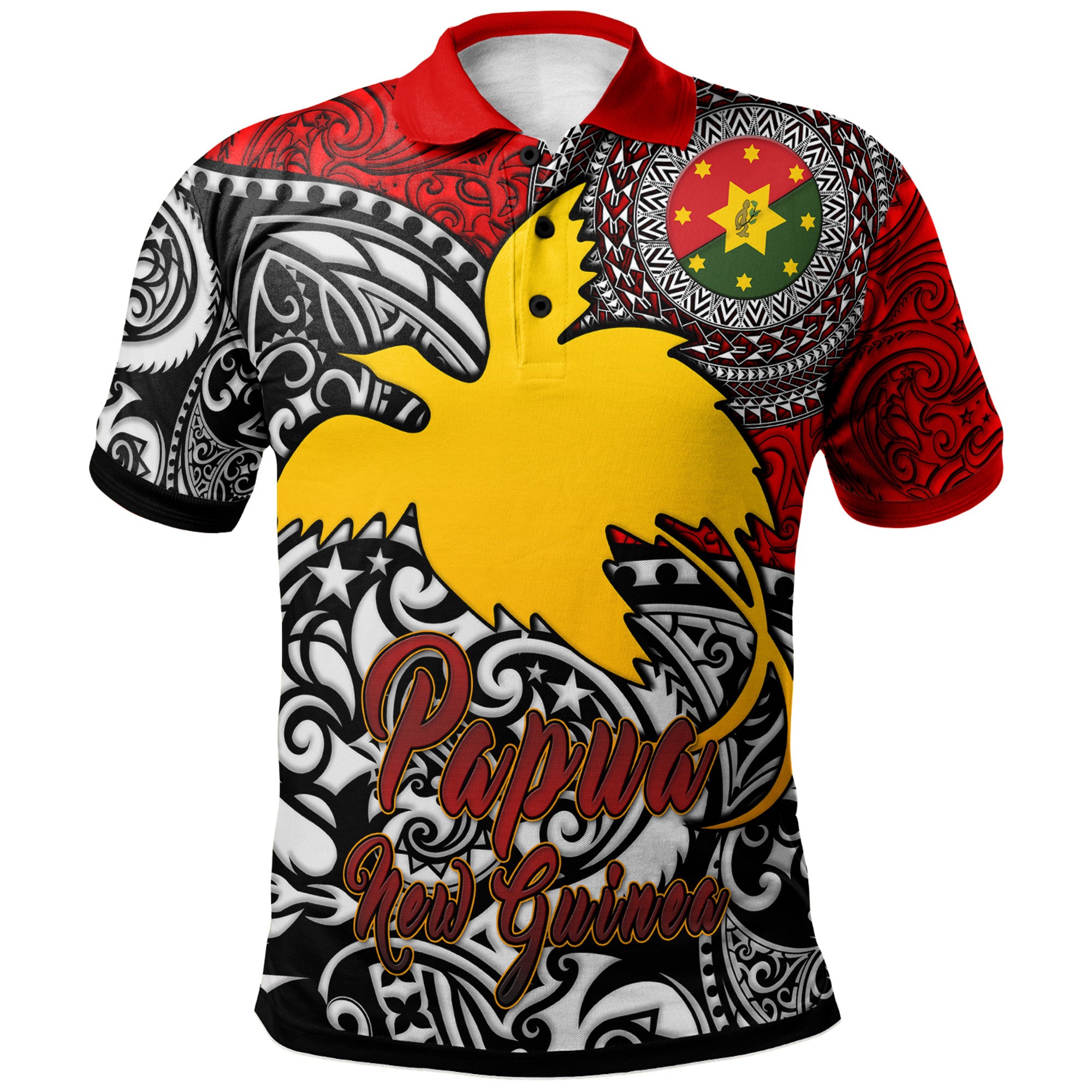 Papua New Guinea Polo Shirt Custom Eastern Highlands Of Papua New Guinea With Polynesian Patterns Polo Shirt Art - Polynesian Pride