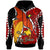 Papua New Guinea Hoodie Custom Paradise Bird of Papua New Guinea with Polynesian Patterns Hoodie Red - Polynesian Pride