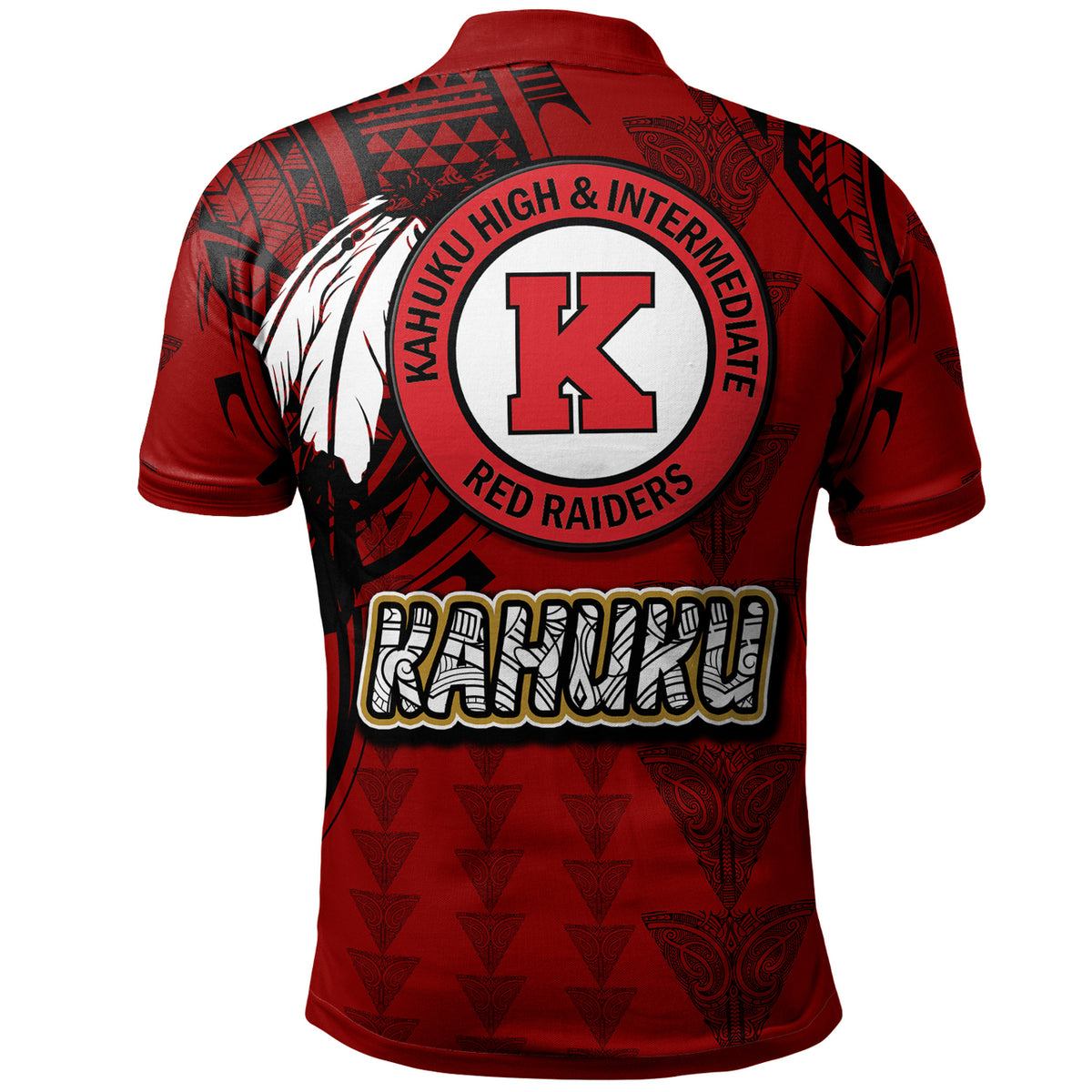 Hawaii Kahuku High and Intermediate School Custom Polo Shirt Hawaii Kahuku High Polynesian School With Triangle Stylized Pattern LT10 - Polynesian Pride
