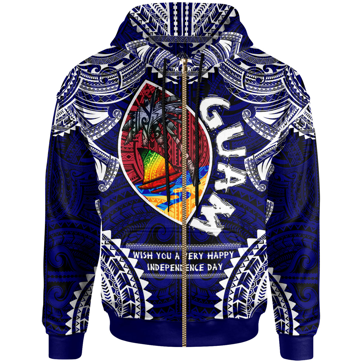 Guam Hoodie Custom Guam Independence Day Wish You A Very Happy Independence Day With Polynesian Patterns LT10 - Polynesian Pride