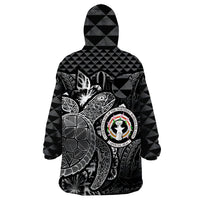 Northern Mariana Islands Flag Turtle Hibiscus Black Wearable Blanket Hoodie LT9 - Polynesian Pride