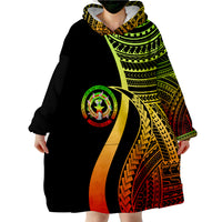 Northern Mariana Islands Reggae Tentacle Tribal Pattern Wearable Blanket Hoodie LT9 - Polynesian Pride