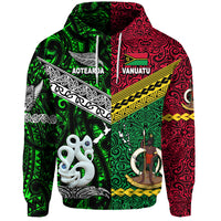 Vanuatu New Zealand Hoodie Together Green LT8 - Polynesian Pride