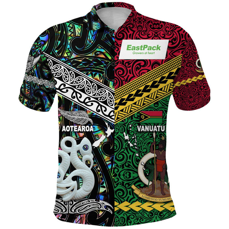 (EastPack) Vanuatu New Zealand Polo Shirt Together Original Style Paua Shell LT8 Paua Shell - Polynesian Pride