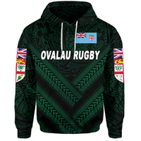 Custom Fiji Ovalau Rugby Hoodie Dark Green Style, Custom Text and Number LT8 - Polynesian Pride