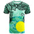 Palau - T-Shirt -Vintage Floral Pattern Green Color