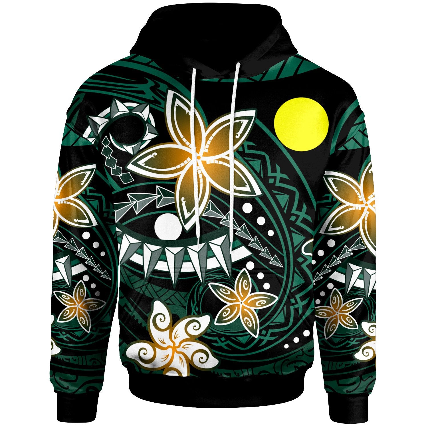 Palau Hoodie Spring Style Black Color Unisex Black - Polynesian Pride