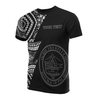 Palau Custom All Over T Shirt Palau Seal Micronesian Pattern Unisex Black - Polynesian Pride