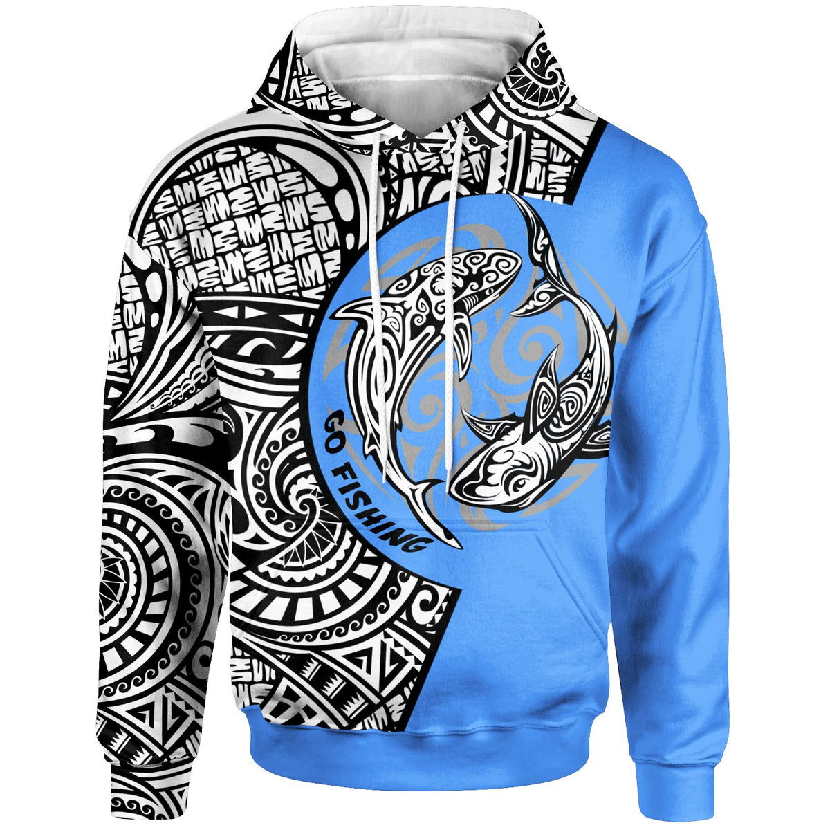 Palau Hoodie Go Fishing Now Unisex Blue - Polynesian Pride