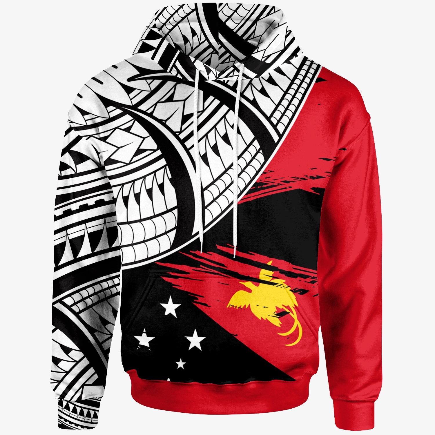 Papua New Guinea Custom Hoodie Papua New Guinea Flag Style With Claw Pattern Unisex Red - Polynesian Pride