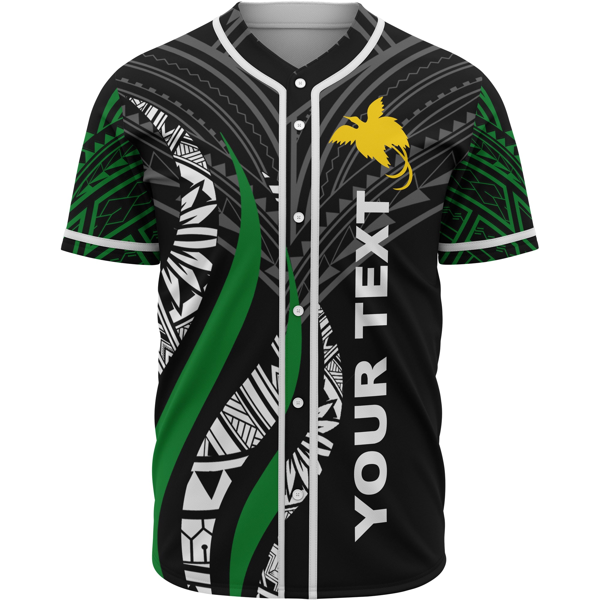 Papua New Guinea Polynesian Custom Personalised Baseball Shirt - Papua New Guinea Strong Fire Pattern Unisex Black - Polynesian Pride