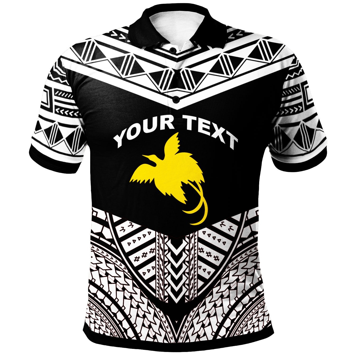Papua New Guinea Custom Polo Shirt Tribal Pattern Cool Style White Color Unisex Black - Polynesian Pride