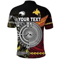 Custom New Zealand Papua New Guinea Polo Shirt Maori and Polynesian Together Yellow LT8 - Polynesian Pride