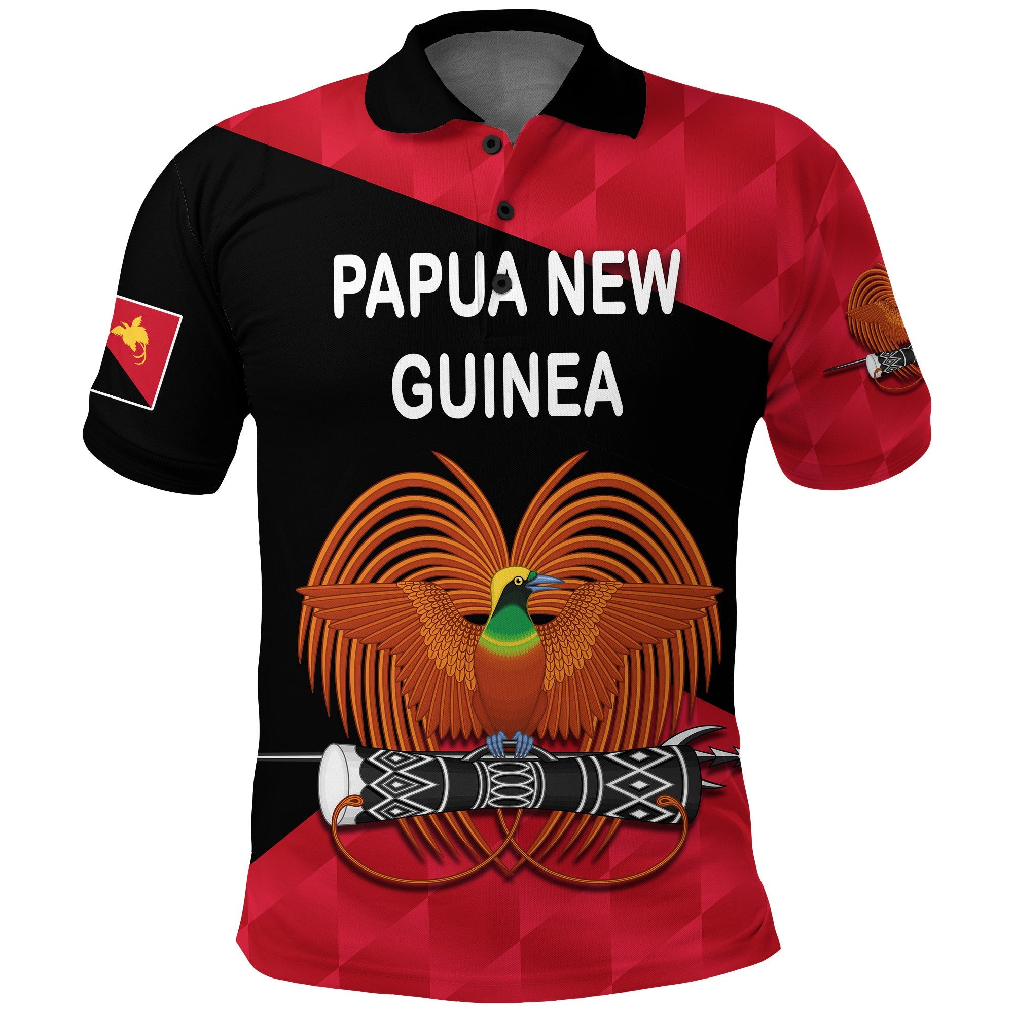 Papua New Guinea Rugby Polo Shirt Unisex Red - Polynesian Pride