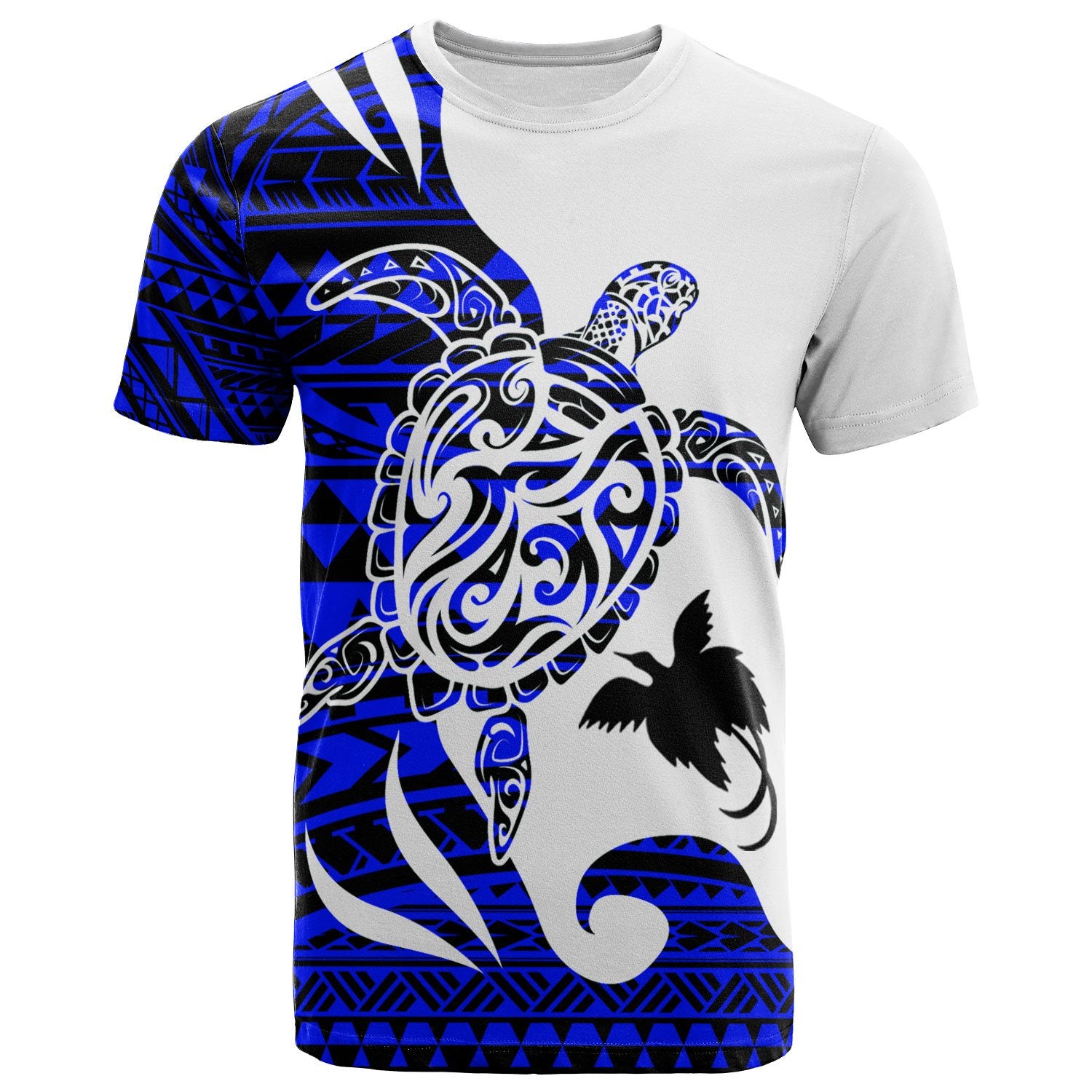 Papua New Guinea Custom T Shirt Mega Turtle Unisex Blue - Polynesian Pride