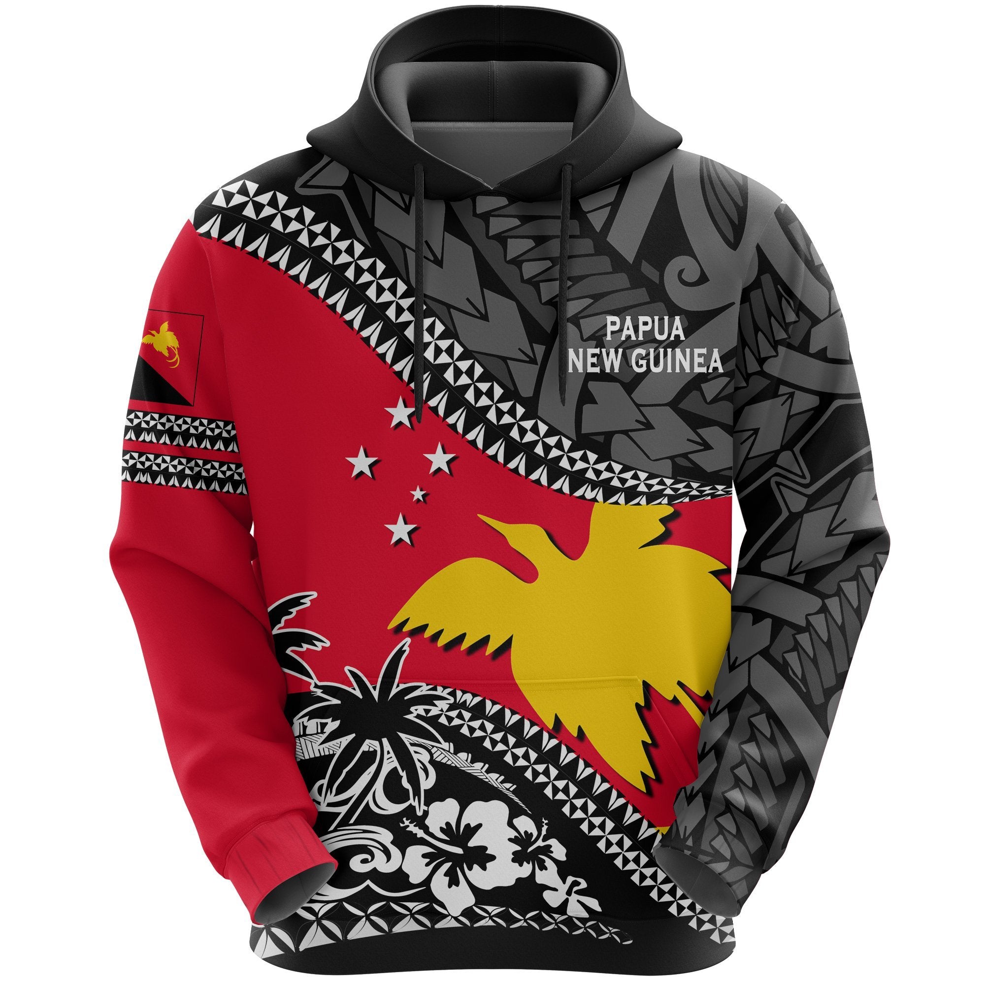 Papua New Guinea Hoodie Fall In The Wave K7 Unisex Red - Polynesian Pride