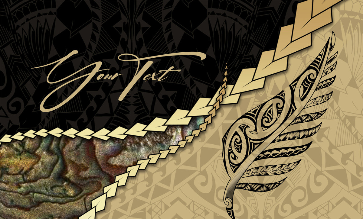 (Signature Custom) Paua Shell, Maori Silver Fern Leather Tote Bag - Polynesian Pride