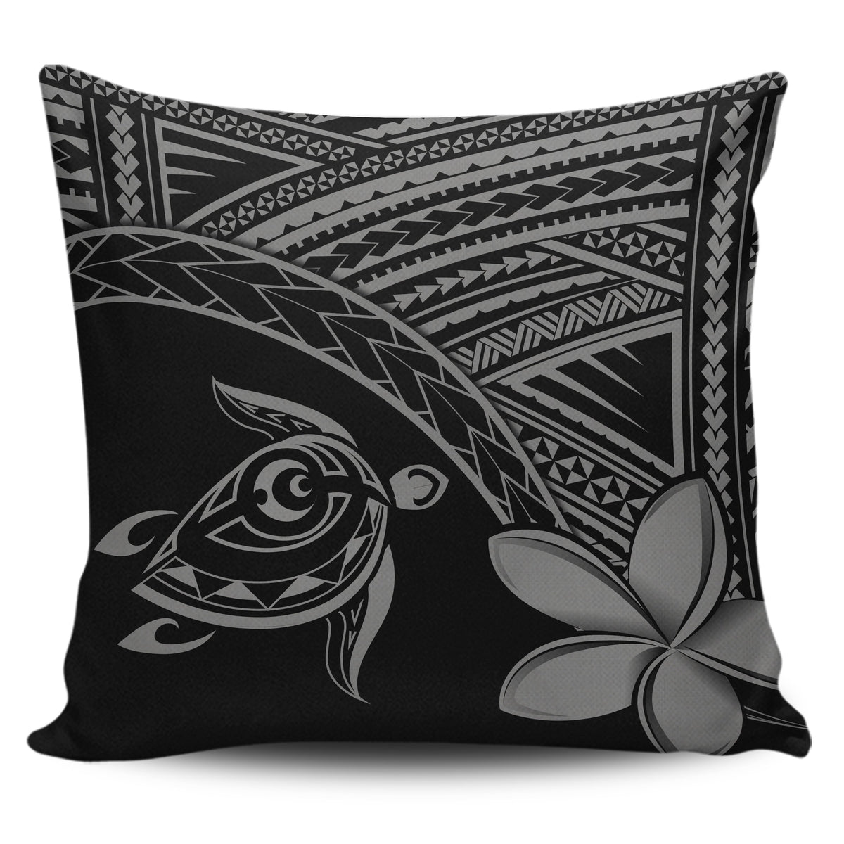 hawaiiPillow Cases - Hawaii Turtle Plumeria Grey One Size 18"x18"(Twin Sides) Grey - Polynesian Pride