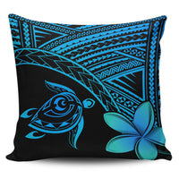 hawaiiPillow Cases - Hawaii Turtle Plumeria Blue One Size 18"x18"(Twin Sides) Blue - Polynesian Pride