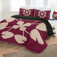 Hawaiian Royal Pattern Quilt Bed Set - Pink - D3 Style - Polynesian Pride