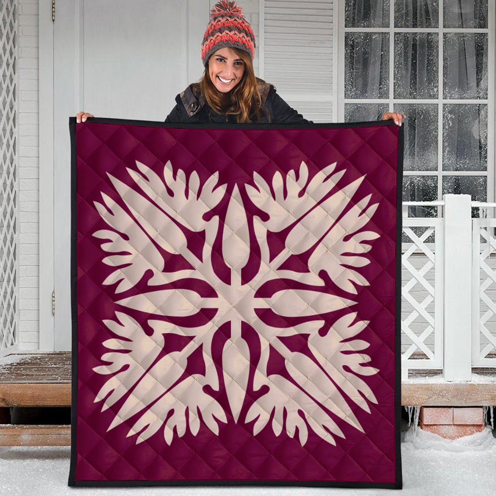 Hawaiian Royal Pattern Premium Quilt - Pink - A3 Style - AH - Polynesian Pride
