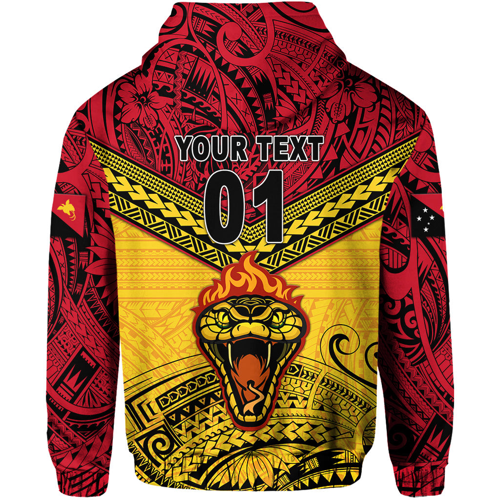 Custom Papua New Guinea Port Moresby Vipers Hoodie Rugby Original Style Red, Custom Text and Number LT8 - Polynesian Pride