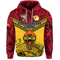 Papua New Guinea Port Moresby Vipers Hoodie Rugby Original Style Red LT8 - Polynesian Pride