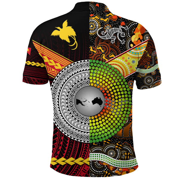 Polynesian Pride Apparel Polo Shirt Papua New Guinea Polo Shirt Tapa Lauhala Rugby Scrum Style main image 0