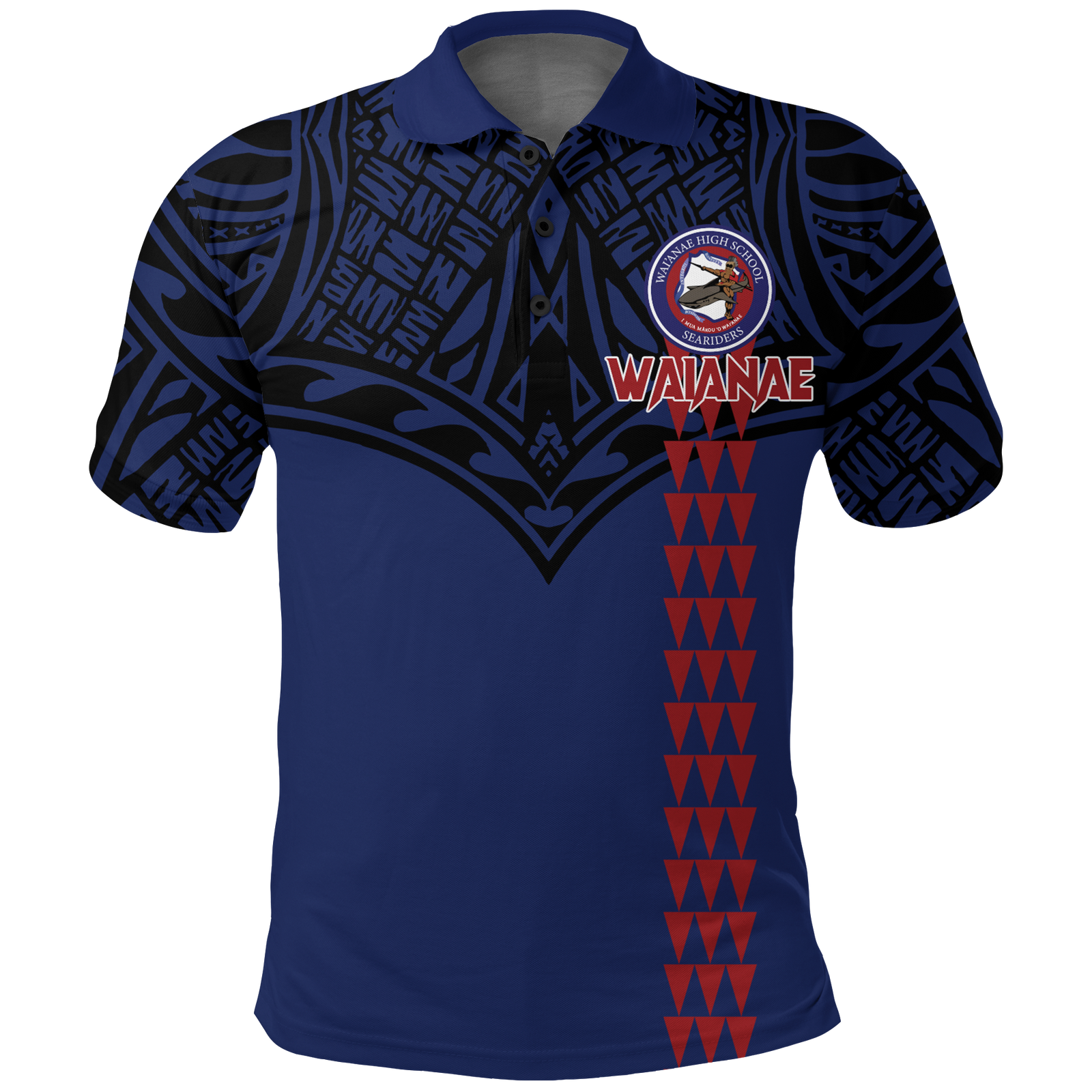 Waianae High School Pride Polo Shirt LT12 Blue - Polynesian Pride