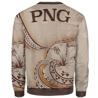 Papua New Guinea Sweatshirt - Hibiscus Flowers Vintage Style - Polynesian Pride