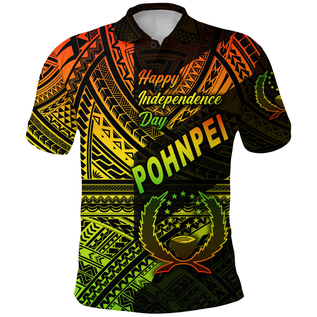 FSM Pohnpei Polo Shirt Happy Independence Day Original Vibes Reggae LT8 - Polynesian Pride