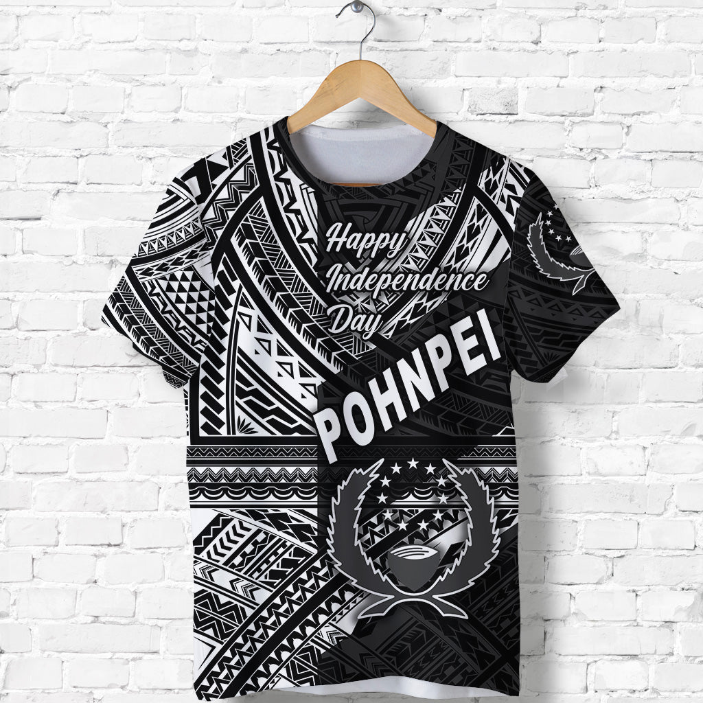 FSM Pohnpei T Shirt Happy Independence Day Original Vibes Black LT8 - Polynesian Pride