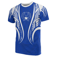 Pohnpei T Shirt Pohnpei Flag Polynesian Stylized Unisex Blue - Polynesian Pride