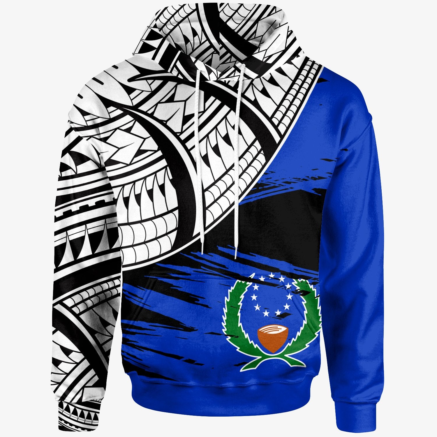 Pohnpei Custom Hoodie Pohnpei Flag Style With Claw Pattern Unisex Blue - Polynesian Pride