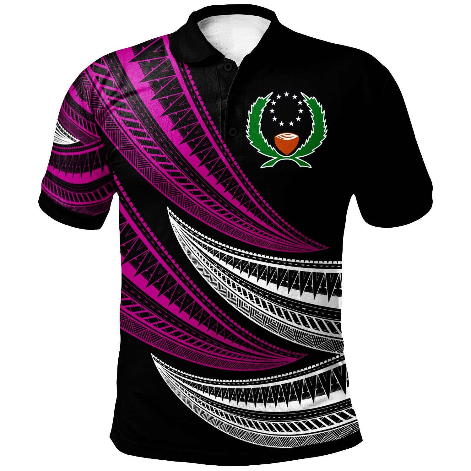 Pohnpei Custom Polo Shirt Wave Pattern Alternating Purple Color Unisex Purple - Polynesian Pride