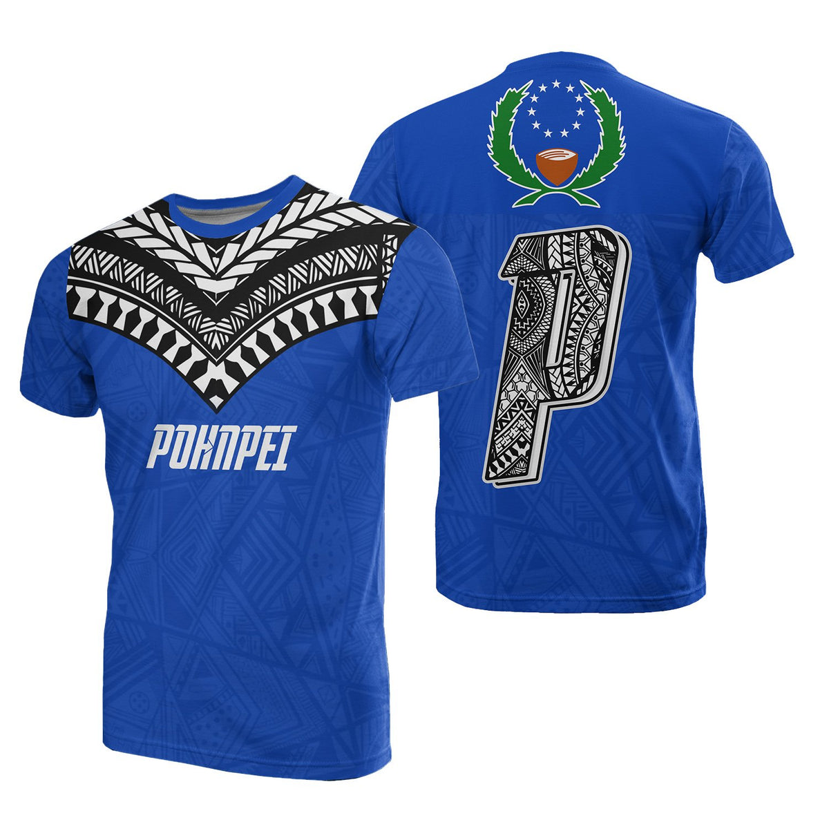 Pohnpei All Over T Shirt Pohnpei Flag Micronesia Style - Polynesian Pride