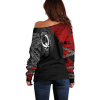 Pohnpei Polynesian Women's Off Shoulder Sweater - Polynesian Chain Style - Polynesian Pride