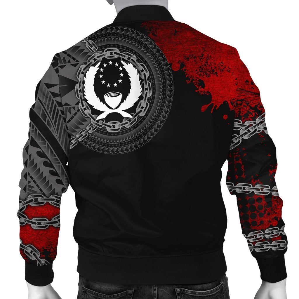 Pohnpei Polynesian Personalised Men's Bomber Jacket - Polynesian Chain Style - Polynesian Pride