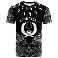 Pohnpei Custom T Shirt Thunder Bolt Seamless Pattern Unisex Black - Polynesian Pride