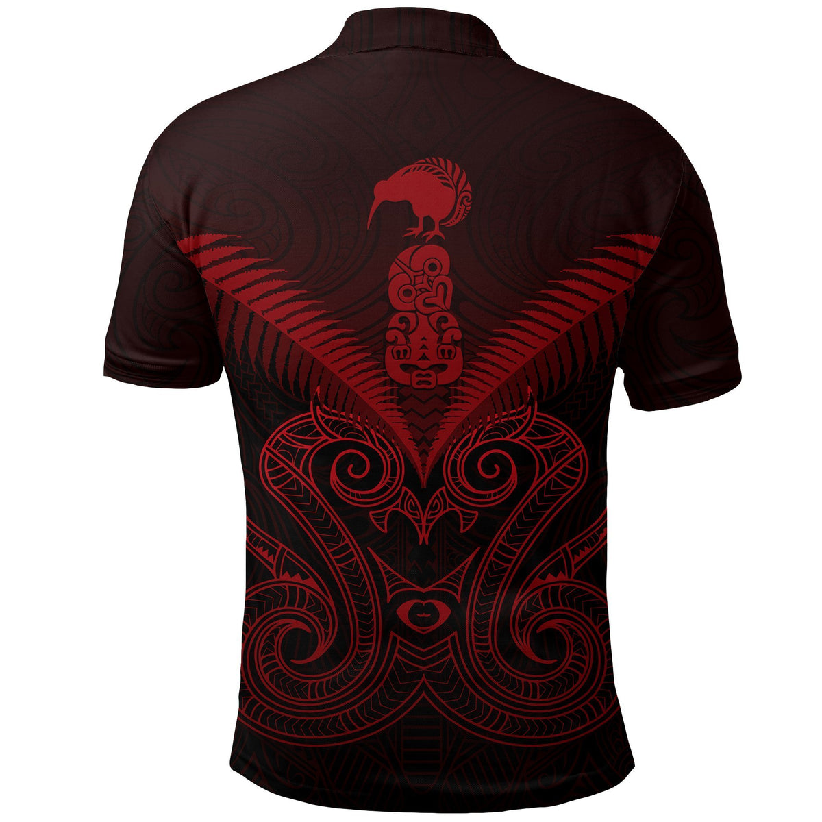 Maori Manaia New Zealand Polo Shirt Red - Polynesian Pride