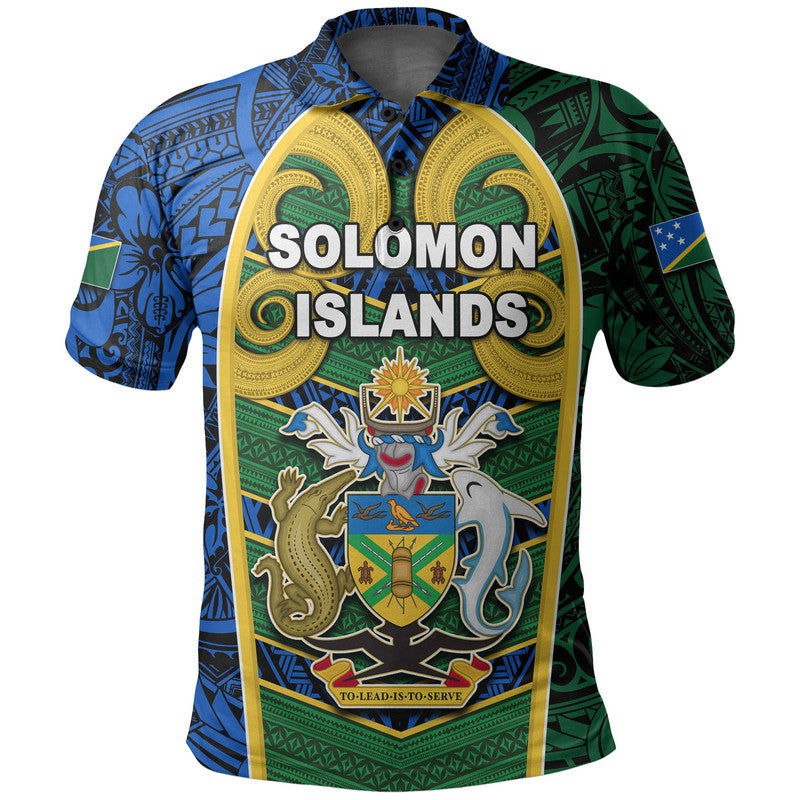 Solomon Islands Independence Day 44th Anniversary Polo Shirt No.2 LT6 Blue - Polynesian Pride