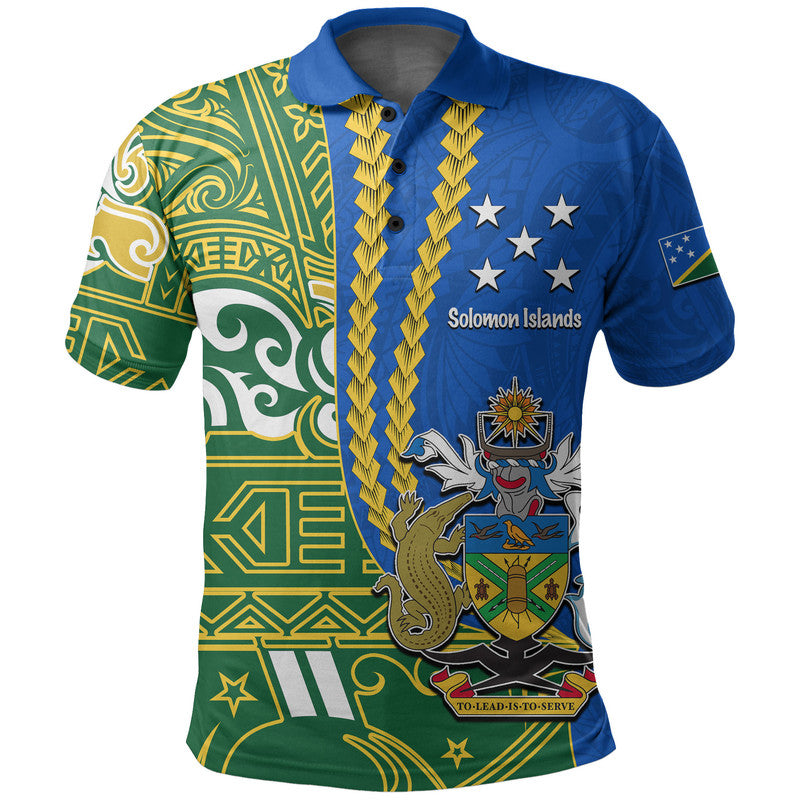 Solomon Islands Independence Day 44th Anniversary Polo Shirt No.3 LT6 Blue - Polynesian Pride