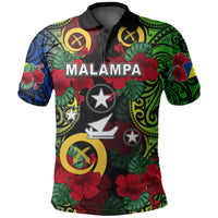 Vanuatu Malampa and Hibiscus Polo Shirt LT6 Black - Polynesian Pride