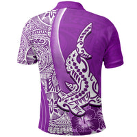 Hawaiian Shark Polynesian Polo Shirt Vibe Purple Style LT6 - Polynesian Pride