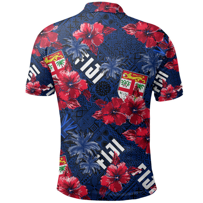 Fiji Hibiscus Polo Shirt Hawaii Style No.2 LT6 - Polynesian Pride