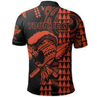 Custom Hawaii Polynesian Warrior Kakau Polo Shirt Orange LT6 - Polynesian Pride