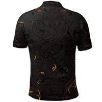 New Zealand Polo Shirt, Maori Gods Golf Shirt, Tumatauenga (God of War) Black - Polynesian Pride